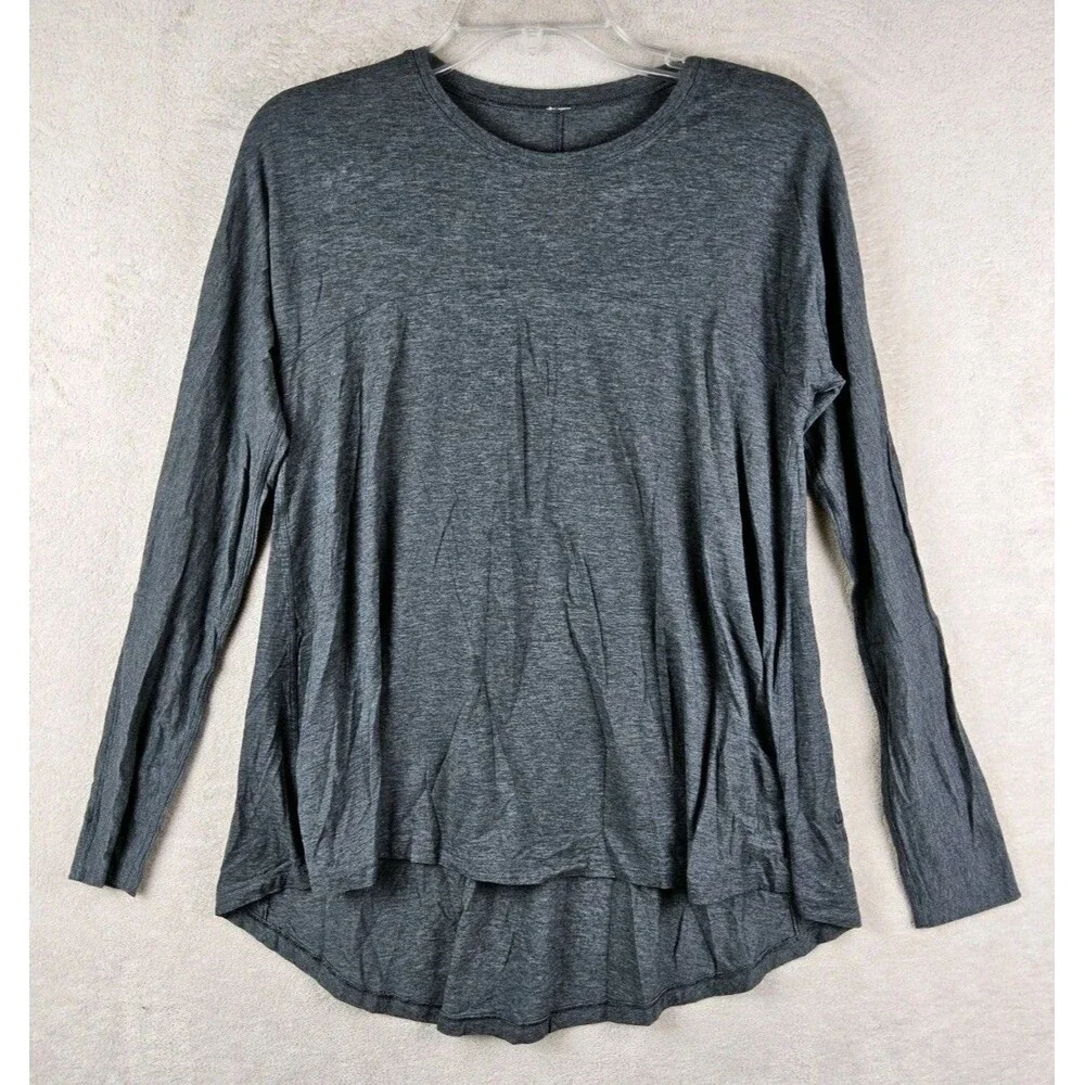 Lululemon Women’s Acadia Long Sleeve Hi Lo Grey Top Size 8